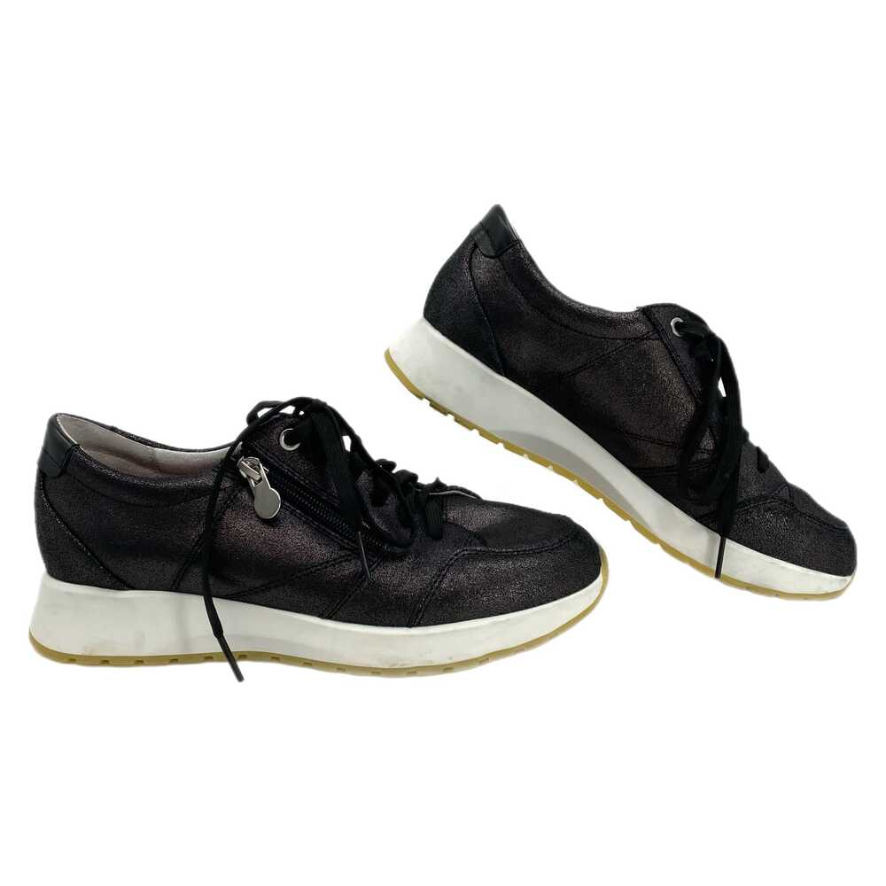 Munro Black Shimmer Zipper Accent Sneakers | Size 8